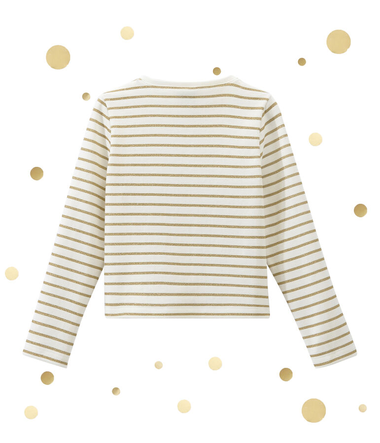 Meisjesvest in 2 stoffen wit MARSHMALLOW/geel DORE