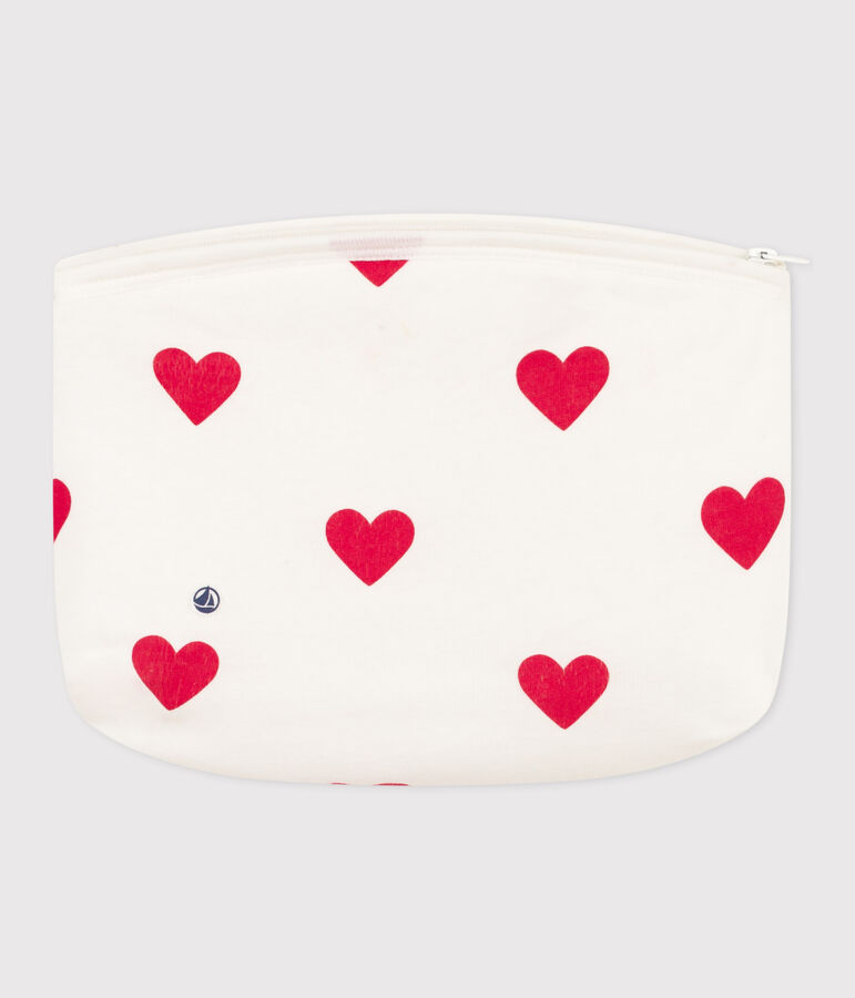 Pochette C&oelig;urs blanc/rouge