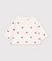 Blouse b&eacute;b&eacute; en velours brod&eacute; motif n&oelig;uds &eacute;cru/rouge