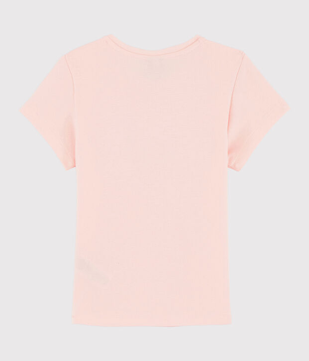 T-shirt met zeefdruk meisjes kinderen roze