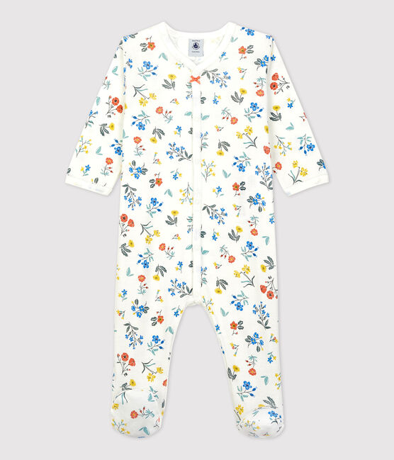 Dors-bien bébé imprimé fleuri en coton blanc MARSHMALLOW/blanc MULTICO