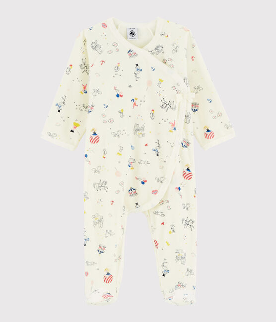 Dors-bien à imprimé carrousel bébé fille en velours blanc MARSHMALLOW/blanc MULTICO