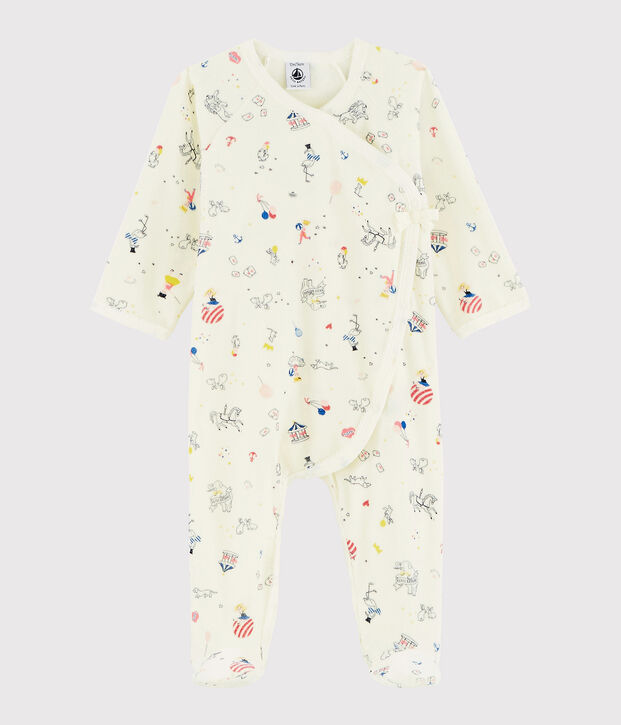 Dors-bien &agrave; imprim&eacute; carrousel b&eacute;b&eacute; fille en velours blanc/multicouleur