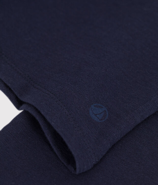 Tee-shirt Le Droit manches longues col danseuse en jersey flamm&eacute; femme bleu marine