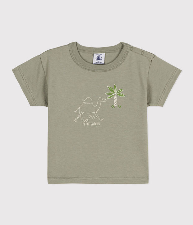 T-shirt van jersey met korte mouwen en motiefje voor baby's groen