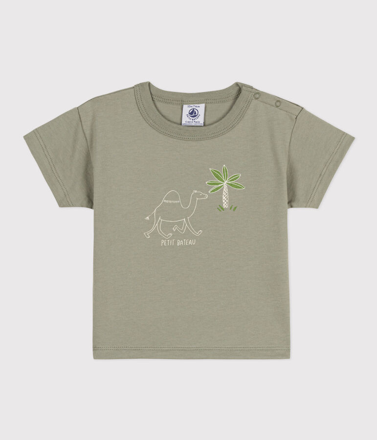 T-shirt van jersey met korte mouwen en motiefje voor baby's groen