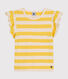 Gestreept T-shirt van gevlamde jersey voor meisjes