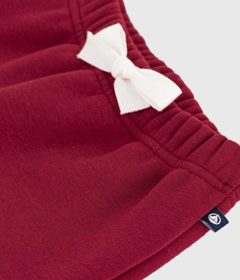 Pantalon b&eacute;b&eacute; en coton uni rouge