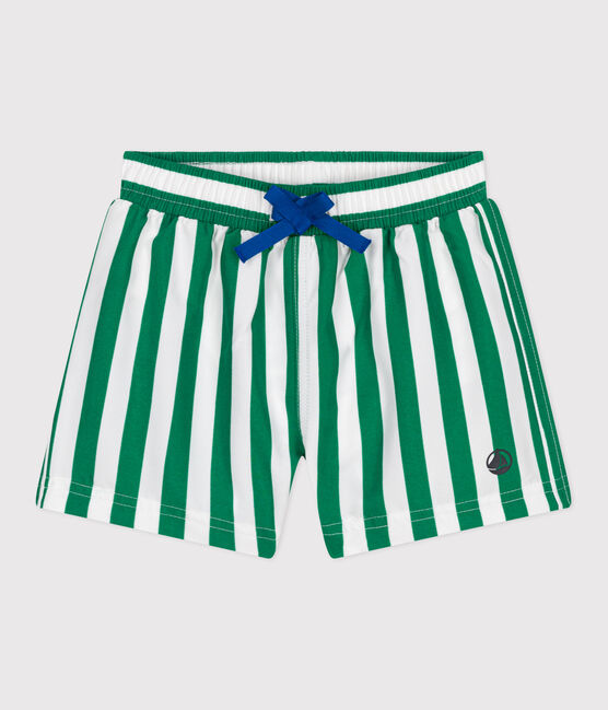 Zwemshort voor baby's met strepenprint groen MARSHMALLOW/ JARDIN