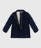 Halflange effen parka voor kinderen blauw SMOKING