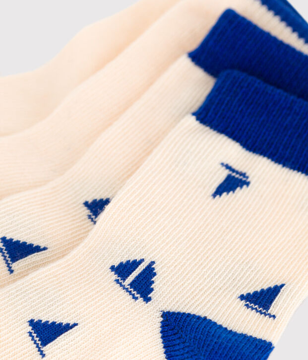 2 paires de chaussettes b&eacute;b&eacute; en coton imprim&eacute; bateau multicouleur
