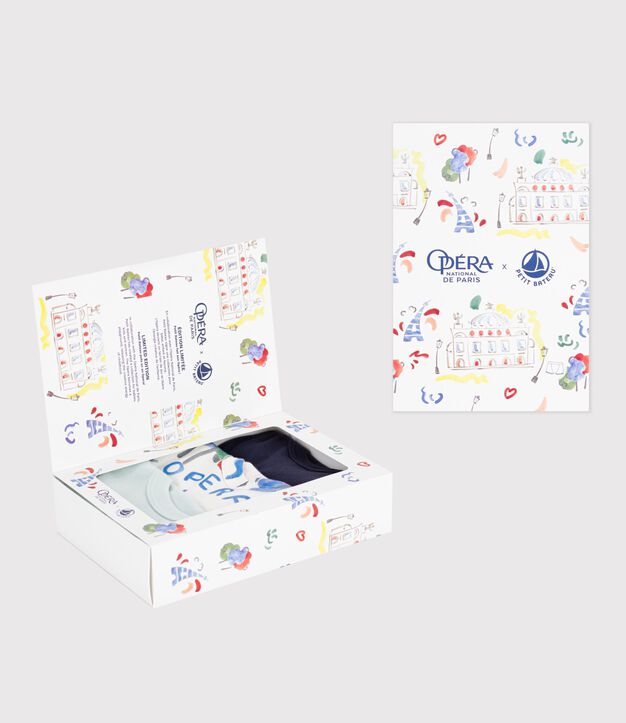 Setje met 2 katoenen kinderhemdjes met Op&eacute;ra-print multicouleur