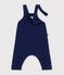 Salopette b&eacute;b&eacute; unie en tricot laine et coton bleu marine