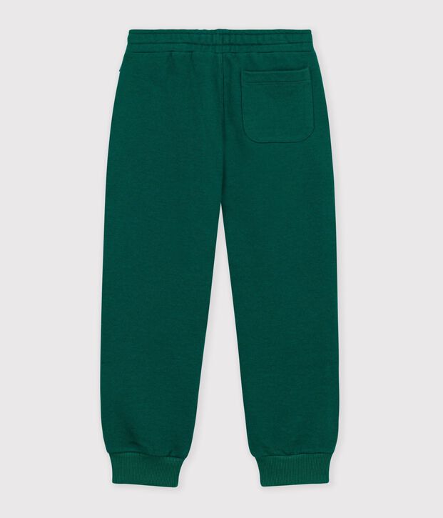 Pantalon de jogging enfant en coton vert fonc&eacute;