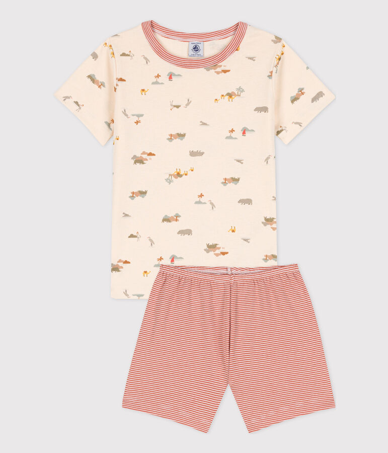 Pyjacourt animaux en coton enfant &eacute;cru/multicouleur