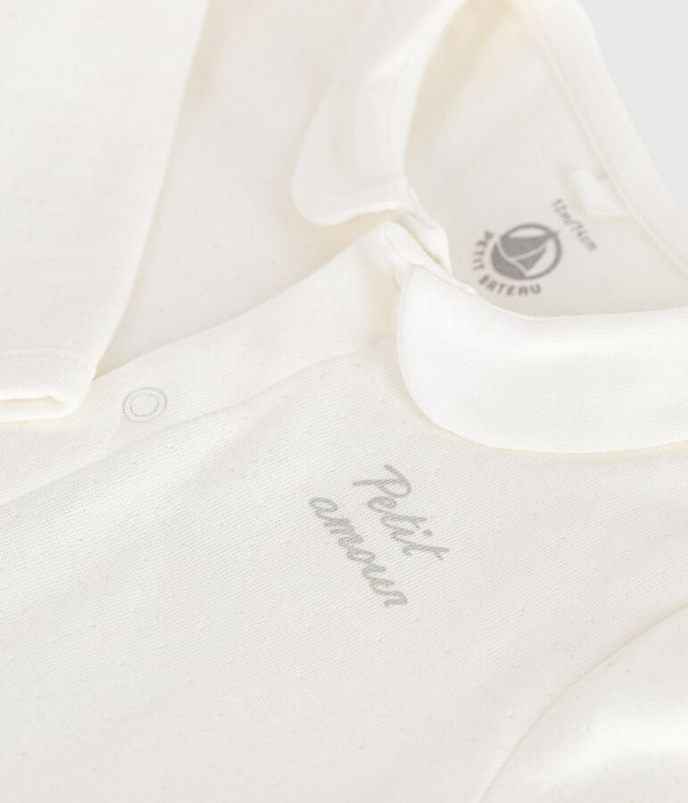 Effen babypyjama van tubic wit