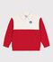 Sweatshirt esprit polo enfant en coton rouge MILK/ POMPIER