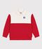 Sweatshirt esprit polo enfant en coton rouge/rouge
