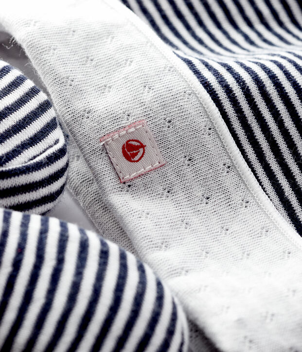 Set babymutsje en gestreepte babyslofjes van tubic multicouleur