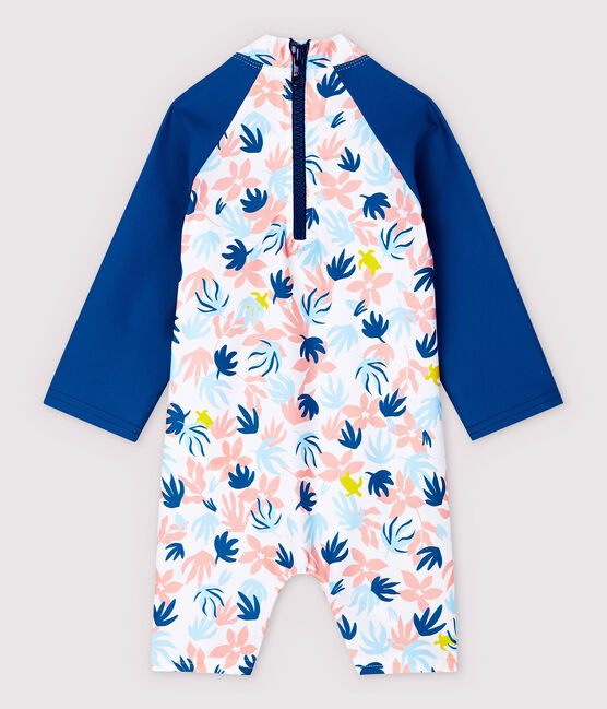 Milieuvriendelijke anti-uv-overall voor babymeisjes wit MARSHMALLOW/wit MULTICO