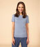 L'ICONIQUE, dames-T-shirt met ronde hals in katoen blauw AZUL