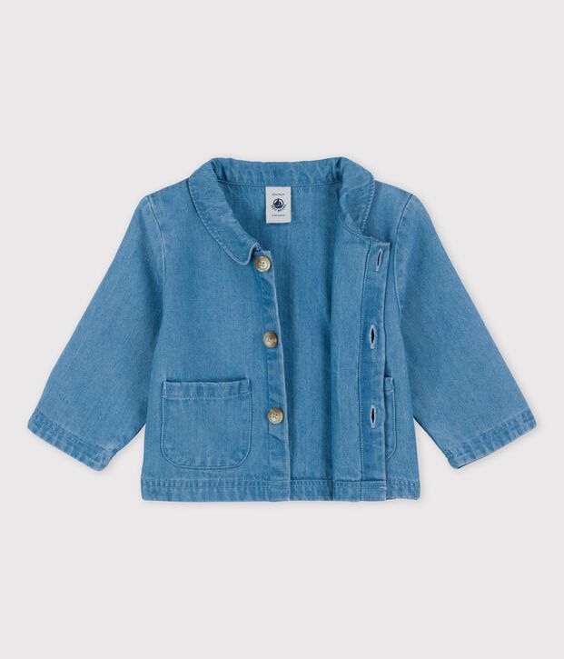 Vest van licht biologisch denim voor baby's blauw