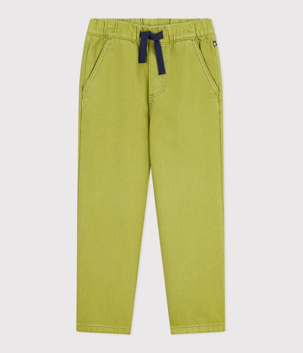 Pantalon enfant en coton vert