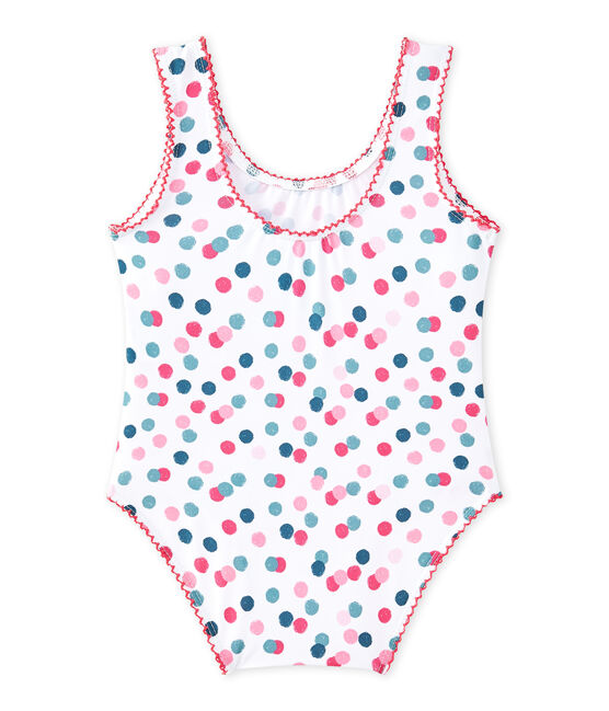 Maillot de bain bébé fille imprimé blanc MARSHMALLOW/blanc MULTICO