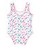 Maillot de bain bébé fille imprimé blanc MARSHMALLOW/blanc MULTICO