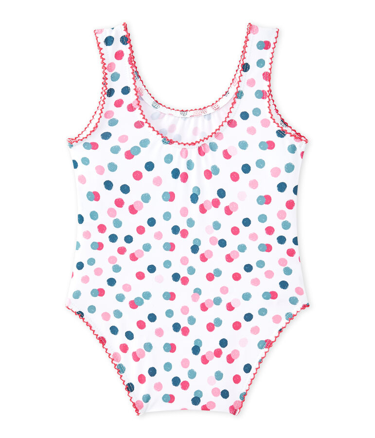 Maillot de bain b&eacute;b&eacute; fille imprim&eacute; blanc/multicouleur