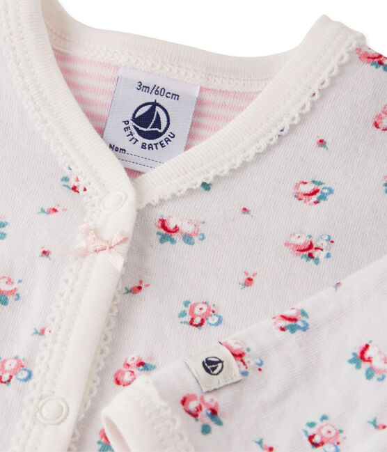 Pyjama in tubic met print voor babymeisjes blauw BOCAL/wit MULTICO