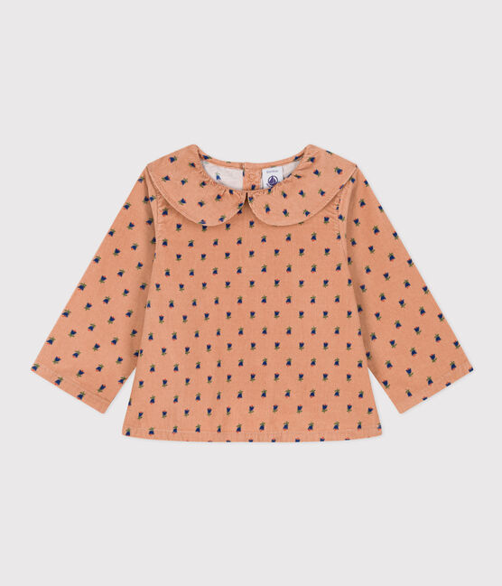 Babybloesje met lange mouwen in velours SIENNA/ MULTICO
