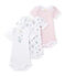Set van 3 body's met korte mouwen voor babymeisjes wit LOT