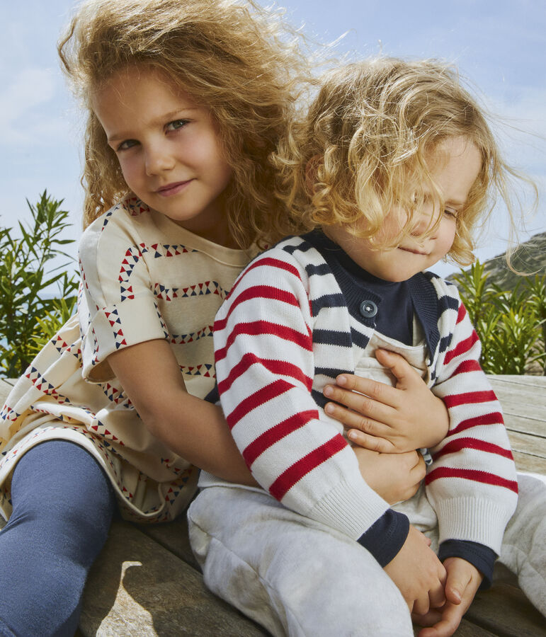 Cardigan b&eacute;b&eacute; en tricot en coton blanc MARSHMALLOW/blanc MULTICO