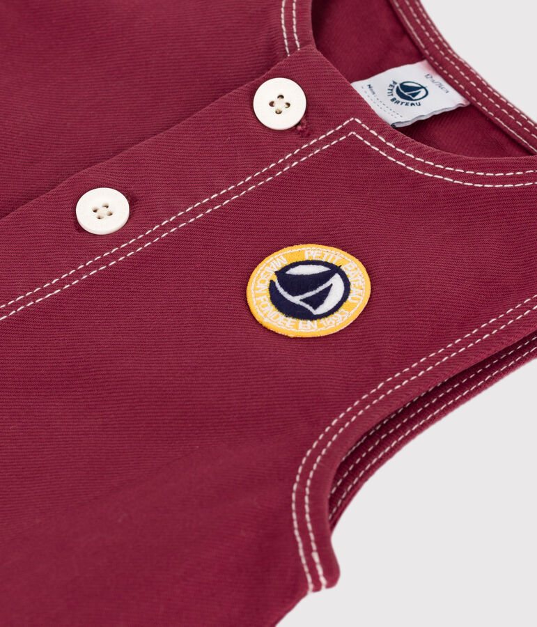 Lang babypakje in effen denim rood