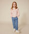 Sweatshirt en tubique enfant fille &eacute;cru/rose