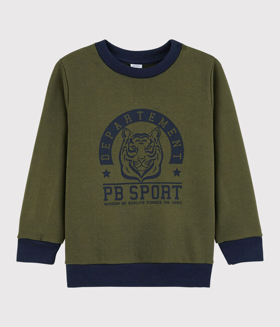 Sweatshirt enfant garçon vert MILITARY