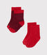Lot de 2 paires de chaussettes bébé unies + rayées