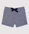 Short van biokatoen met 'milleraies'-streepjes voor baby's blauw SMOKING/wit MARSHMALLOW