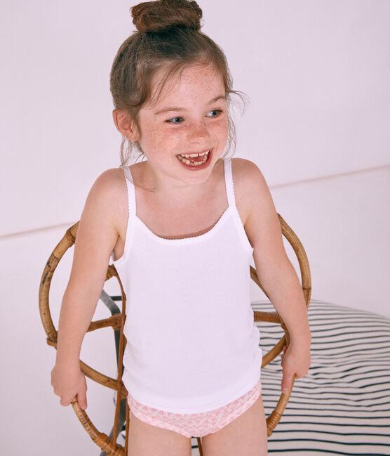 Set van hemden met schouderbandjes meisjes wit .