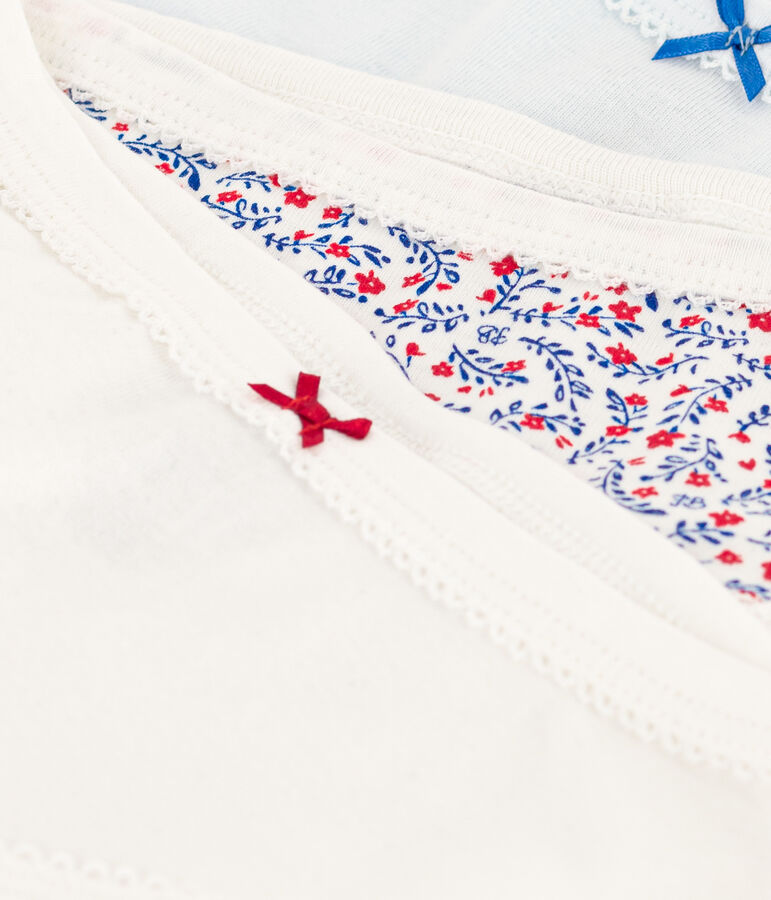 Set van 3 meisjesslips met bloemetjes in katoen variante 1