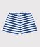 Katoenen kindershort met strepen blauw/wit