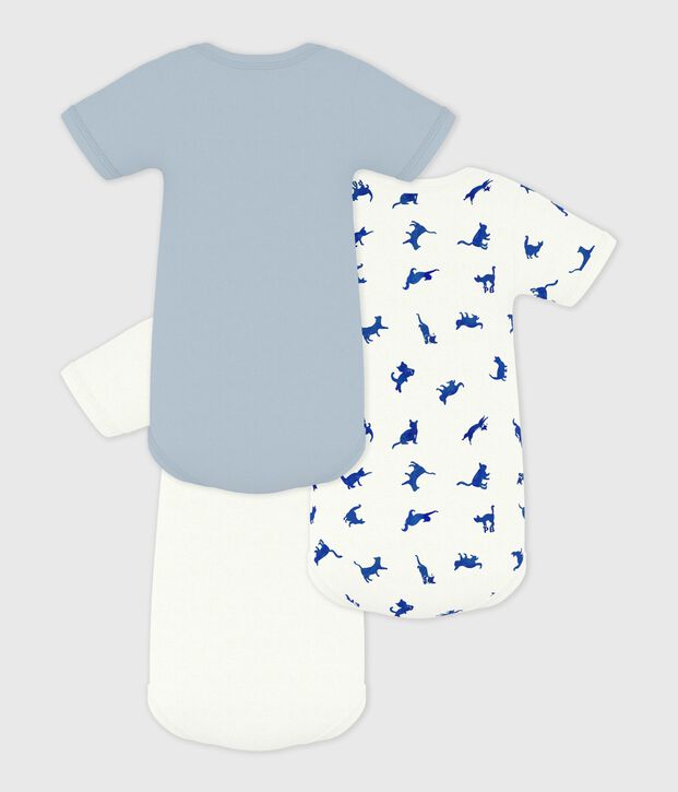 Lot de bodies manches courtes en coton imprim&eacute; chats b&eacute;b&eacute; multicouleur