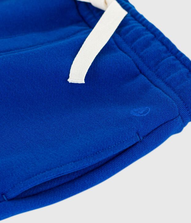 Pantalon de jogging enfant en coton uni bleu