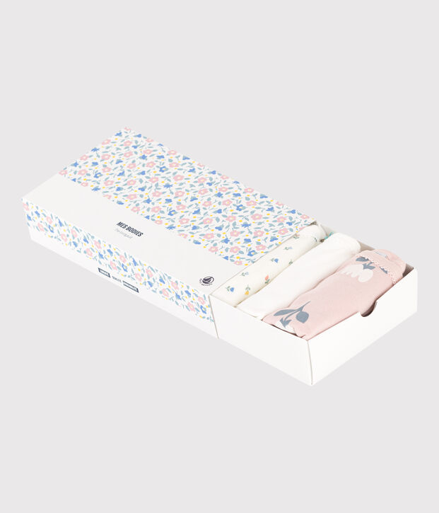 Set van 5 body's met bandjes en bloemetjes in katoen multicouleur