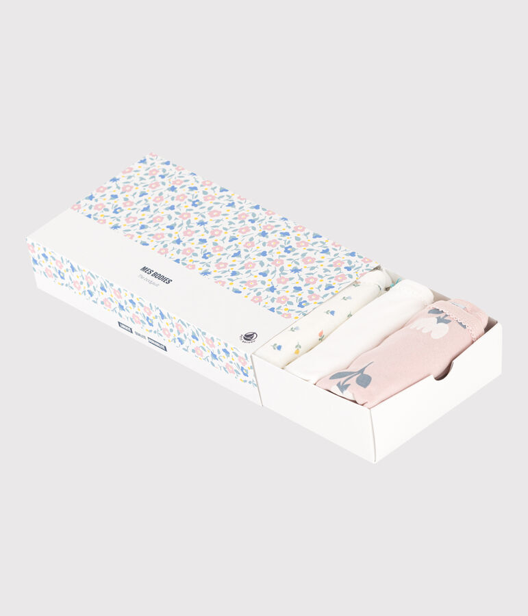 Lot de 5 bodies bretelles fleurs en coton variante 1