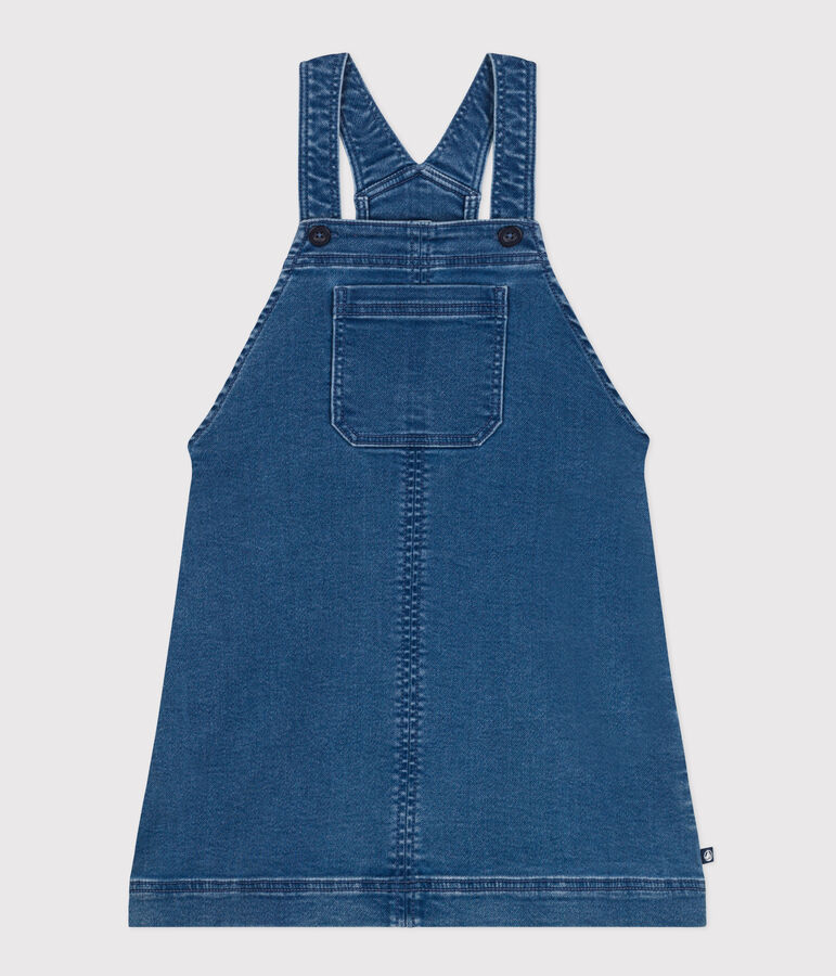 Denim fleece jurk voor meisjes blauw