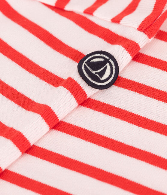 Uniseks katoenen marineshirt met lange mouwen voor kinderen roze FLEUR/ SPICY
