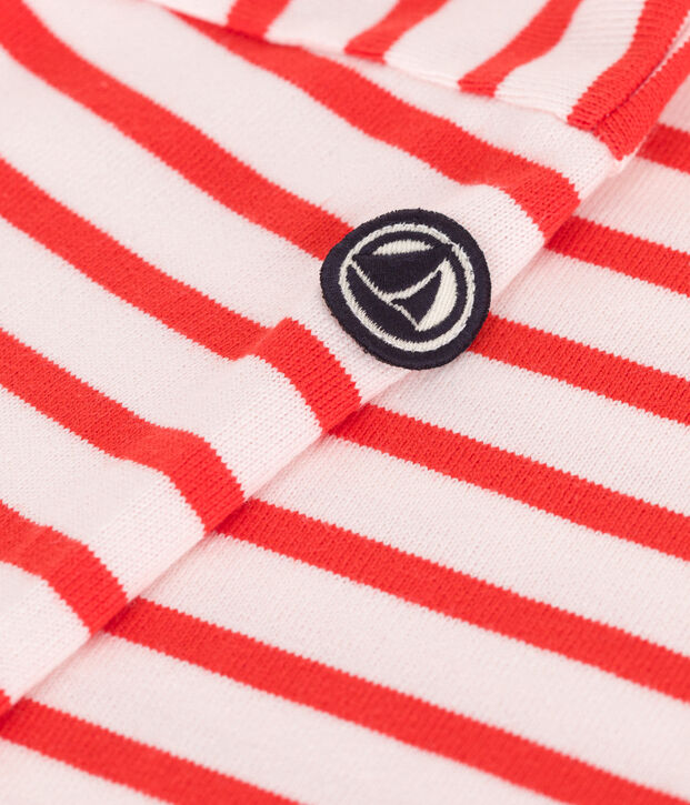 Uniseks katoenen marineshirt met lange mouwen voor kinderen roze/rood