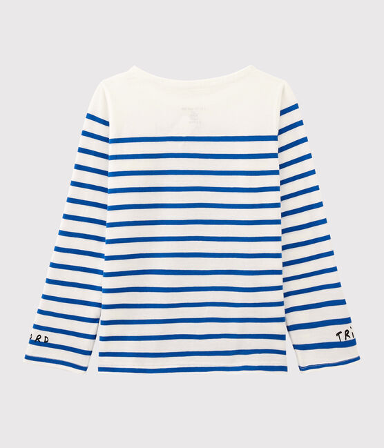 Marinière Serge Bloch enfant blanc MARSHMALLOW/bleu PERSE